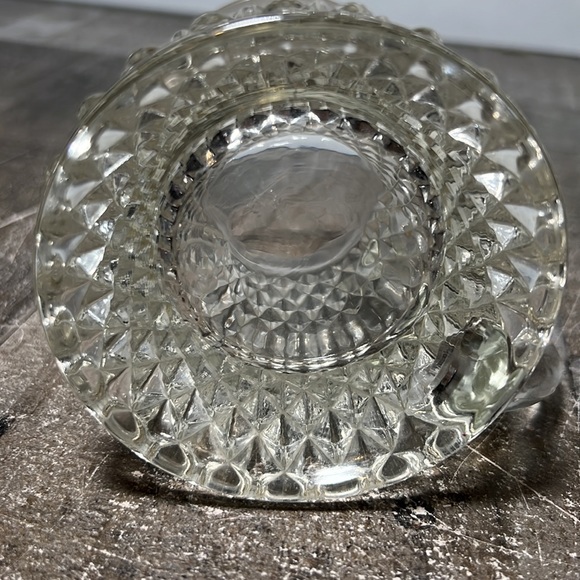 Vintage Clear Glass Raised Diamond Pattern Mug - Picture 7 of 7